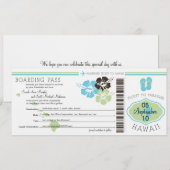 Carte d'embarquement mariage pour Hawaii (Devant / Derrière)