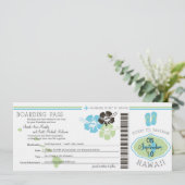 Carte d'embarquement mariage pour Hawaii (Debout devant)