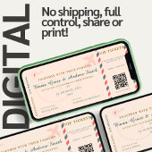 Carte d'embarquement Mariage RSVP Qr Code billet d