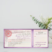 Carte d'embarquement mariage vintage avec RSVP (Debout devant)