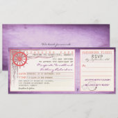 Carte d'embarquement mariage vintage avec RSVP (Devant / Derrière)