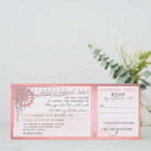Carte d'embarquement mariage vintage avec RSVP (Debout devant)