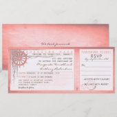 Carte d'embarquement mariage vintage avec RSVP (Devant / Derrière)