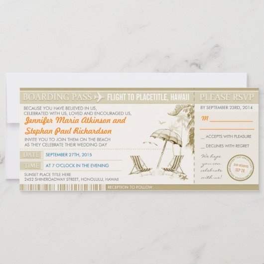 carte d'embarquement moderne billets invitations m (Devant)