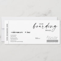 Carte d'embarquement moderne Surprise faux billet 