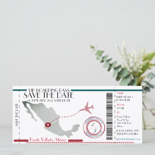 Carte d'embarquement modifiable Enregistrer la dat (Debout devant)