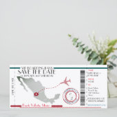 Carte d'embarquement modifiable Save the Date (Debout devant)