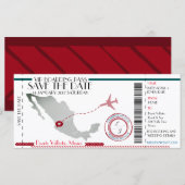 Carte d'embarquement modifiable Save the Date (Devant / Derrière)