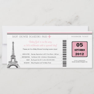 Carte d'embarquement pour filles Baby shower à Par