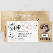 Carte d'embarquement pour invitation simple avec c (Devant / Derrière)