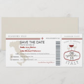 Carte d'embarquement pour Italie Faire-part de mar (Devant / Derrière)