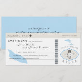 Carte d'embarquement pour le Faire-part de mariage (Devant / Derrière)