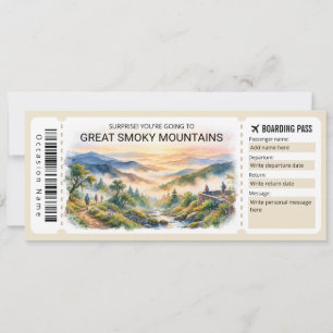 Carte d'embarquement pour le voyage dans les Great
