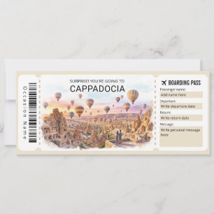 Carte d'embarquement pour le voyage en Cappadoce