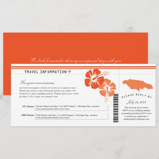 Carte d'embarquement pour les hébergements Hibiscu (Devant / Derrière)