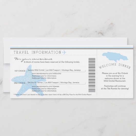 Carte d'embarquement pour les informations de voya (Devant)