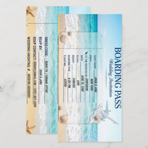 Carte d'embarquement pour mariage à la station bal