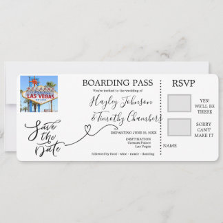 Carte d'embarquement pour mariage à Las Vegas, Nev