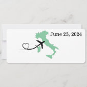 Carte d'embarquement pour mariage à Rome, Italie (Dos)