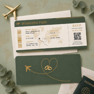 Carte d'embarquement pour mariage de destination