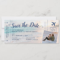 Carte d'embarquement pour mariage de destination s