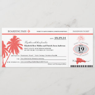 Carte d'embarquement pour mariage en République do