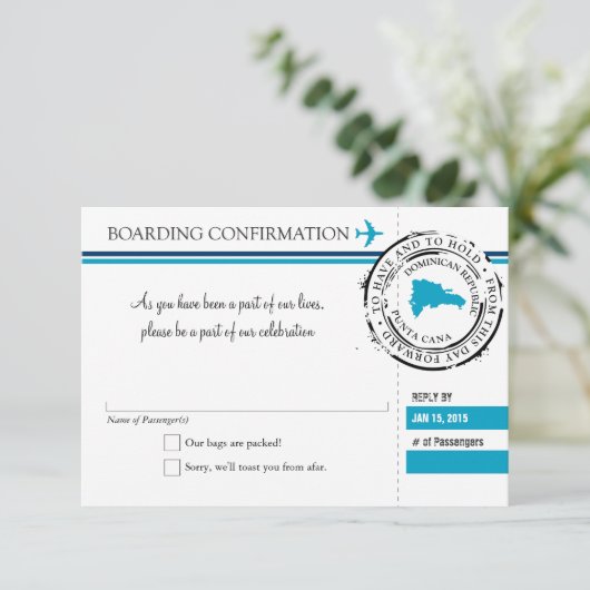 Carte d'embarquement pour République dominicaine R (Debout devant)