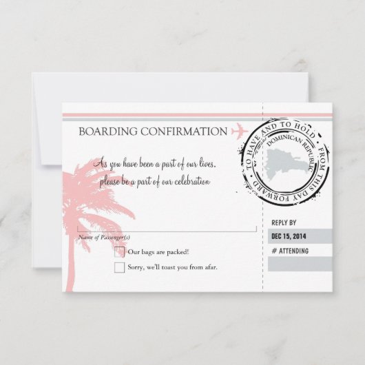 Carte d'embarquement pour République dominicaine R (Devant)