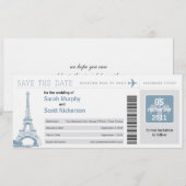 Carte d'embarquement pour sauver la date à Paris F (Devant / Derrière)
