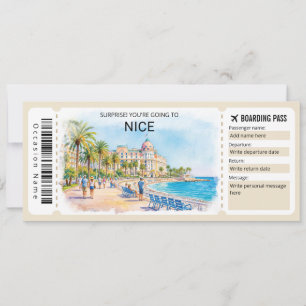 Carte d'embarquement pour un beau voyage à Nice Fr