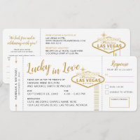 Carte d'embarquement pour un mariage à Las Vegas