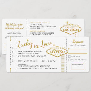 Carte d'embarquement pour un mariage à Las Vegas
