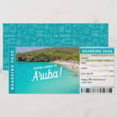Carte d'embarquement pour un séjour à Aruba (Devant / Derrière)