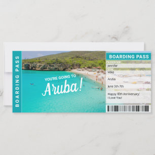 Carte d'embarquement pour un séjour à Aruba