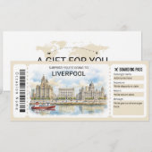 Carte d'embarquement pour un voyage à Liverpool (Devant / Derrière)