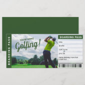 Carte d'embarquement pour un voyage de golf (Devant / Derrière)