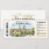 Carte d'embarquement pour un voyage en Azerbaïdjan (Devant / Derrière)