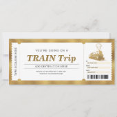 Carte d'embarquement pour voyage en train d'or Bon (Devant)