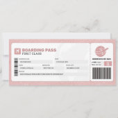 Carte d'embarquement rose cadeau de voyage en avio (Devant)