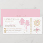 Carte d'embarquement rose et jaune au mariage de (Devant / Derrière)