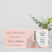 Carte d'embarquement Rose Romantique Paris Save th (Debout devant)