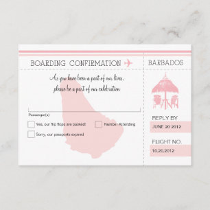Carte d'embarquement RSVP à BARBADOS