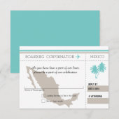 Carte d'embarquement RSVP au MEXIQUE (Devant / Derrière)