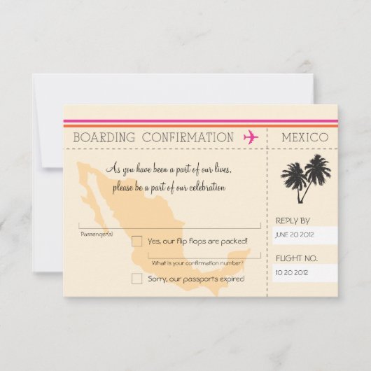 Carte d'embarquement RSVP au Mexique (Devant)