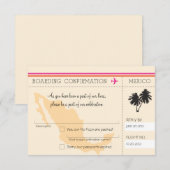 Carte d'embarquement RSVP au Mexique (Devant / Derrière)