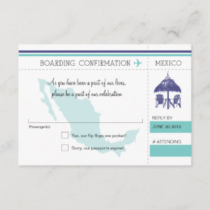 Carte d'embarquement RSVP au Mexique