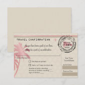 Carte d'embarquement RSVP en papier d'aluminium ro (Devant / Derrière)