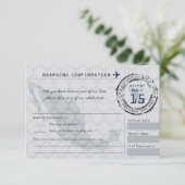 Carte d'embarquement RSVP Gris and Navy Wedding au (Debout devant)
