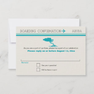 Carte d'embarquement RSVP pour Aruba