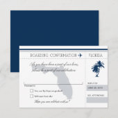 Carte d'embarquement RSVP pour Floride Bleu et Gri (Devant / Derrière)